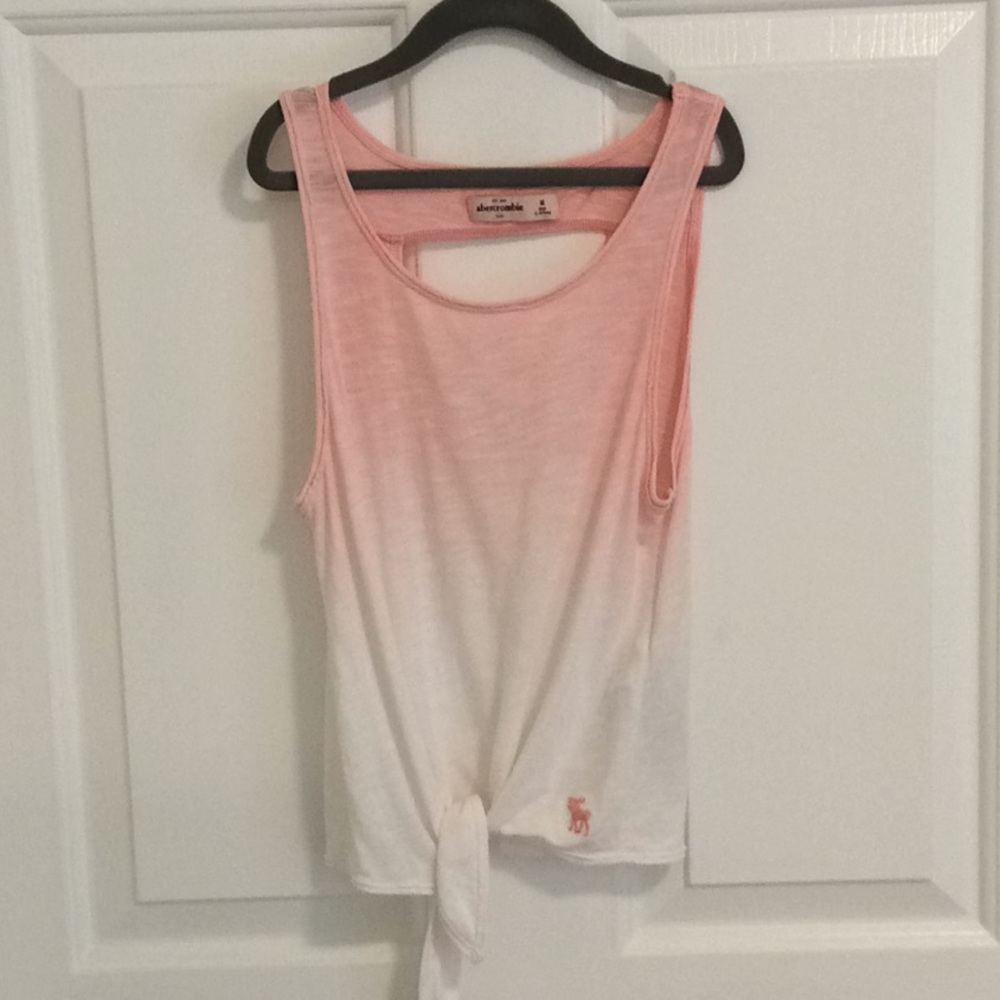 Abercrombie Kids pink ombré tie front tank
